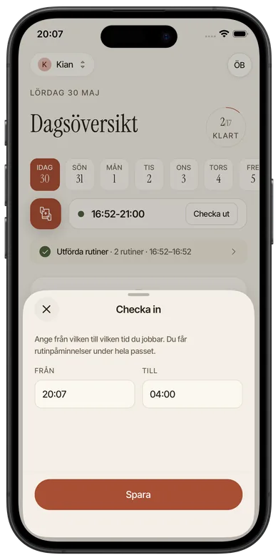 Skärmbild från Foveo: Överlämningar, Pass.